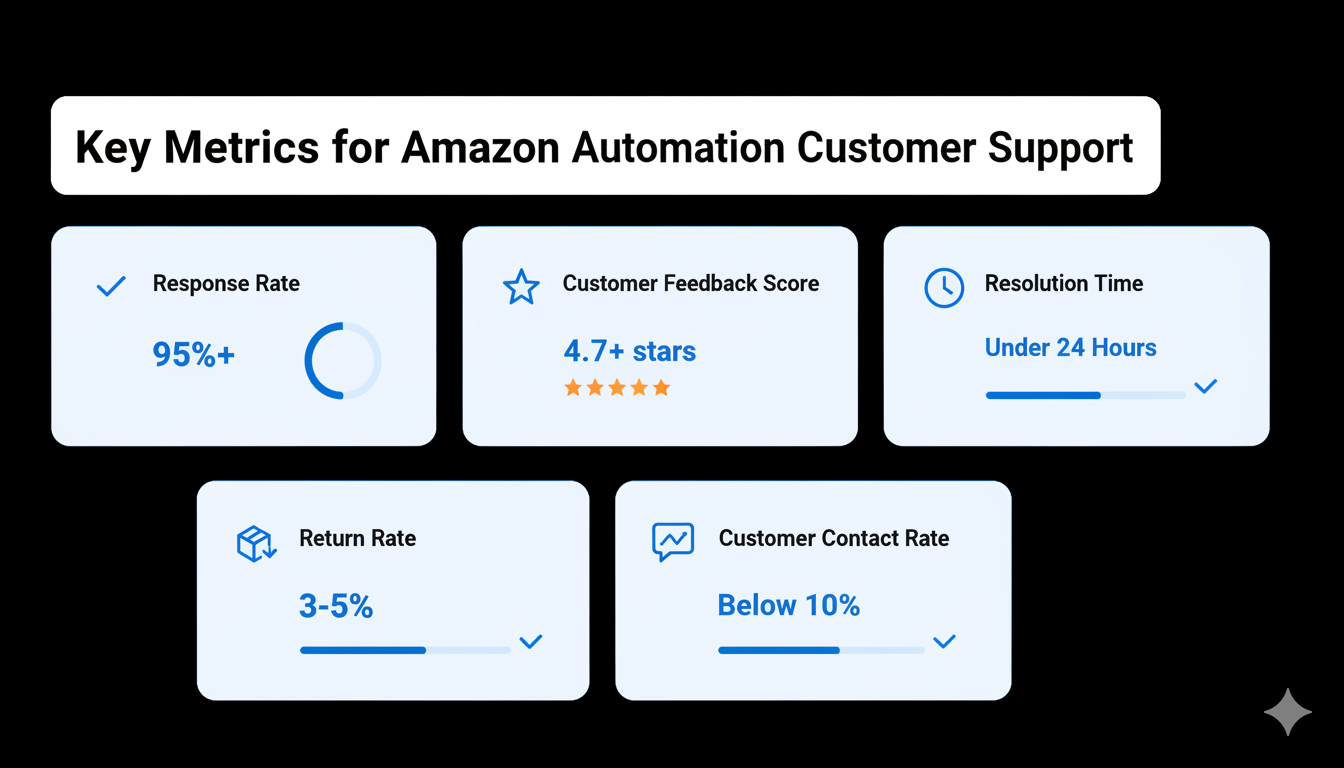 amazon automation customer support metrics including response rate return rate and feedback score