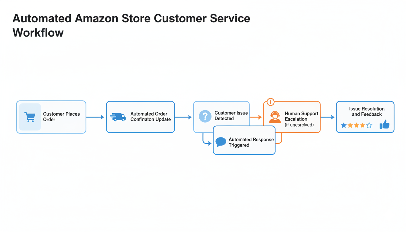 automated amazon store customer service workflow using seller central and fba