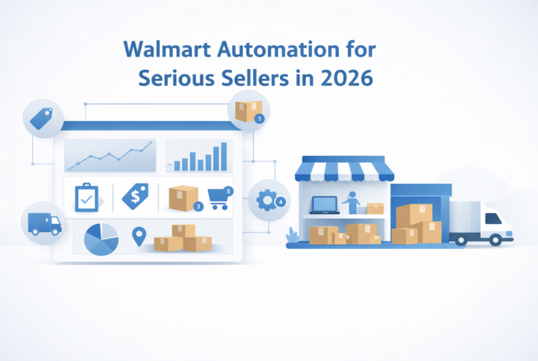 Hero image illustrating Walmart automation systems managing pricing, inventory, and fulfillment in 2026