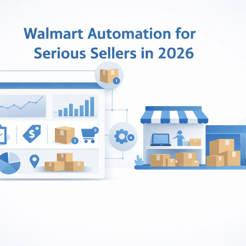 Hero image illustrating Walmart automation systems managing pricing, inventory, and fulfillment in 2026