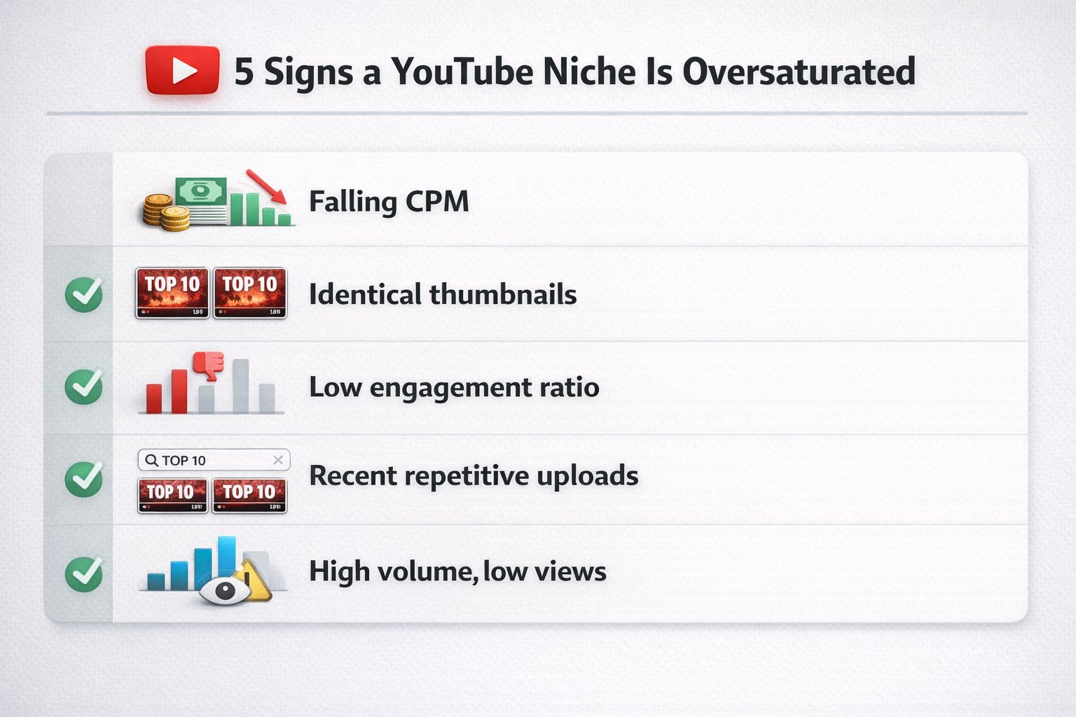 Five warning signs of oversaturated YouTube automation niches in 2026