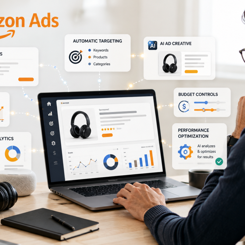 Amazon AI ads using dynamic bidding targeting creative automation and campaign analytics