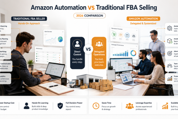 How Amazon automation vs traditional FBA selling work with seller supplier management team and Amazon fulfillment
