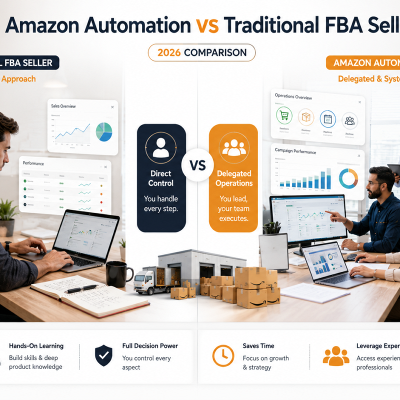 How Amazon automation vs traditional FBA selling work with seller supplier management team and Amazon fulfillment