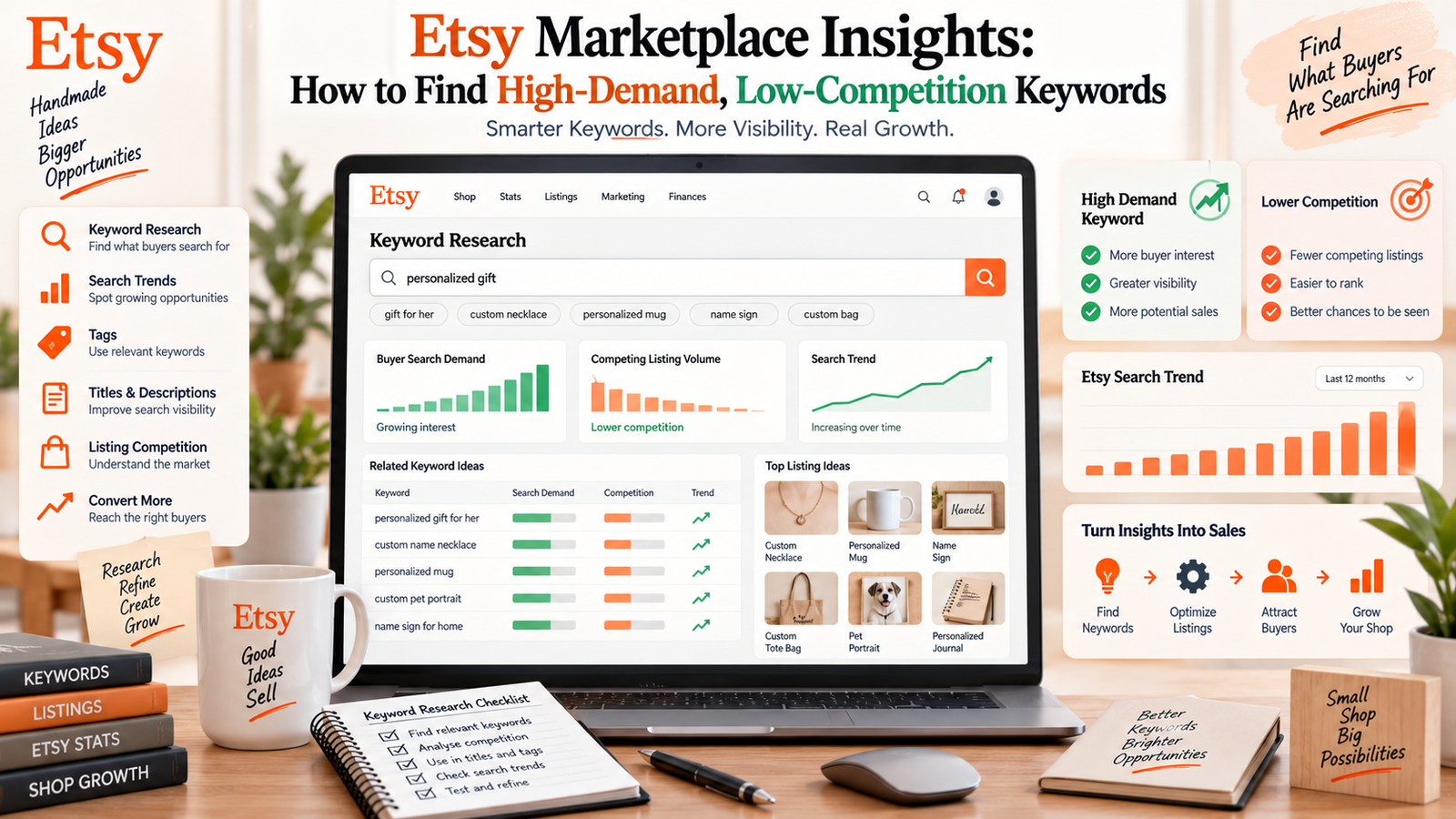 Etsy Marketplace Insights: How to Find High-Demand, Low-Competition Keywords