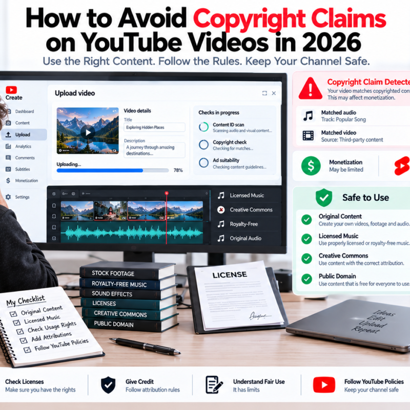 How to avoid copyright claims on YouTube in 2026 using original content licensed music and copyright-safe assets