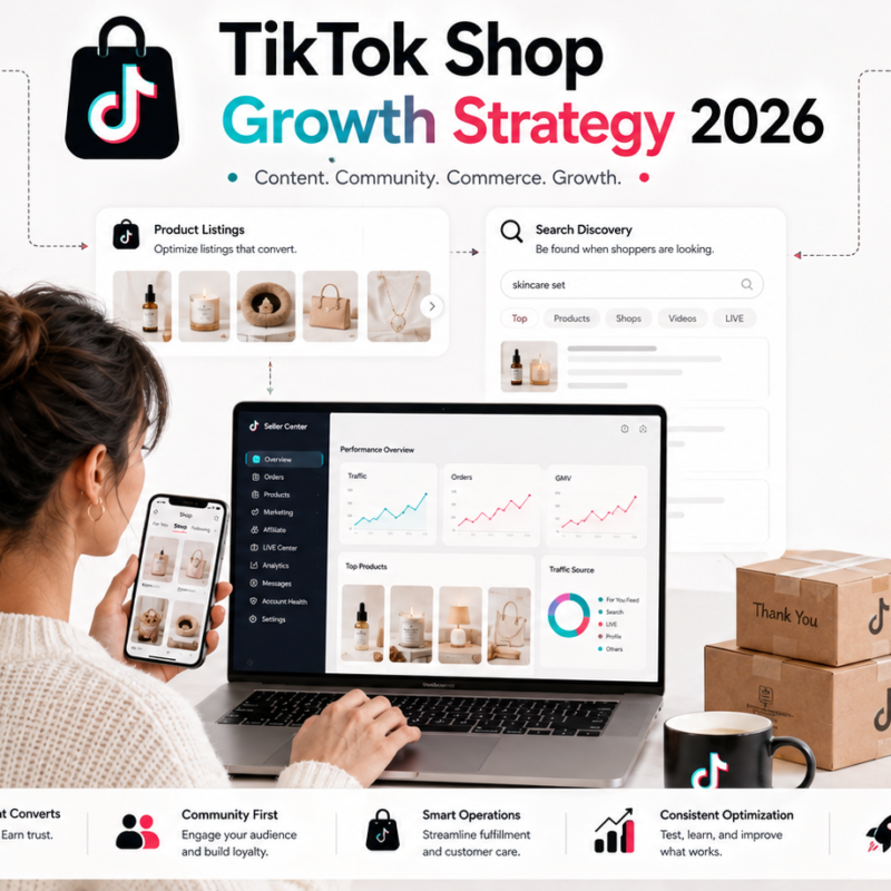 TikTok Shop growth strategy 2026 using content creators LIVE shopping analytics and ecommerce optimization
