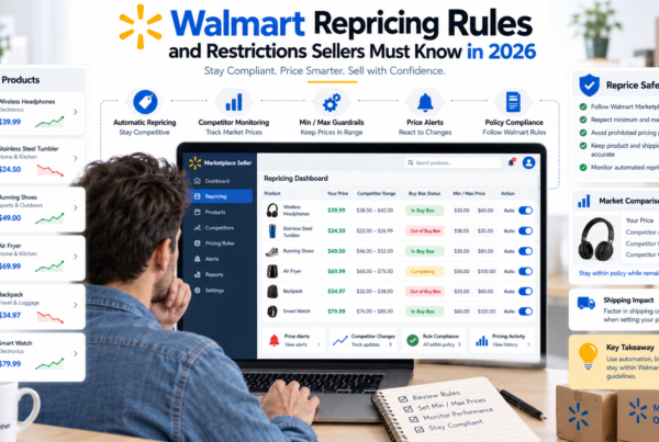 Walmart repricing rules and restrictions for Marketplace sellers using pricing automation and compliance tools in 2026